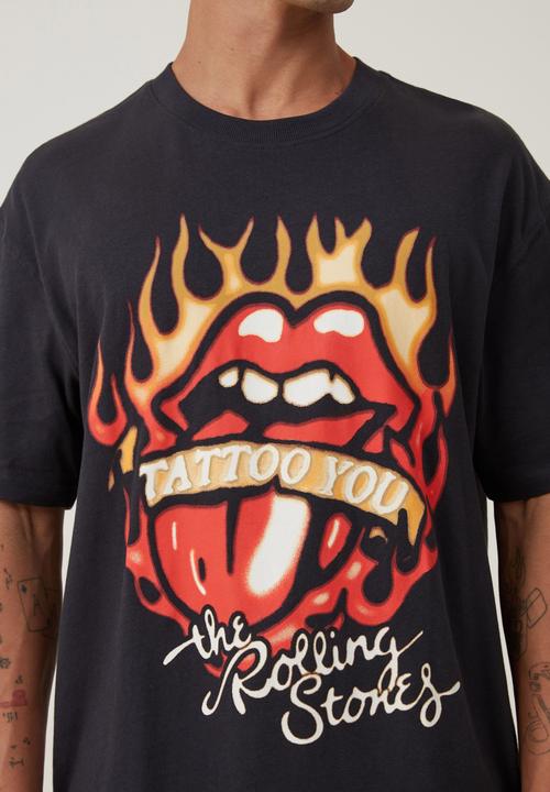 Cotton On - Loose Fit Music T-Shirt - lcn bra washed black/rolling stones 