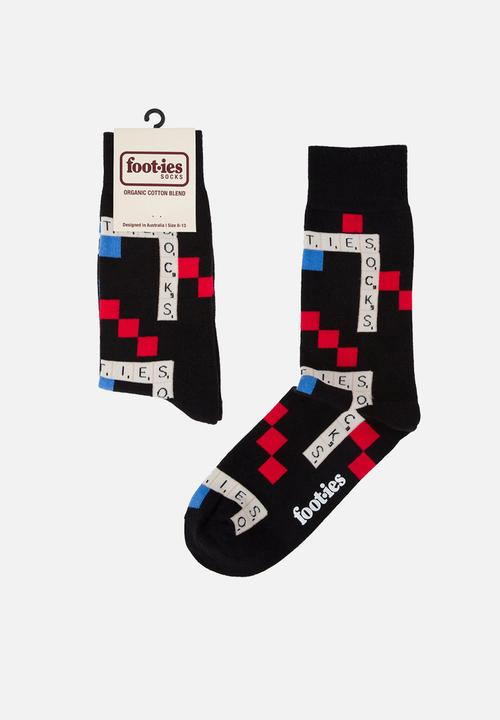 Foot-ies - Scrabble Organic Cotton Sock - Black
