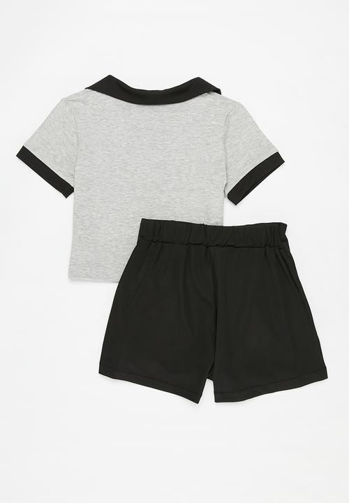 Pop Candy - Golf tee and skort set - grey & black