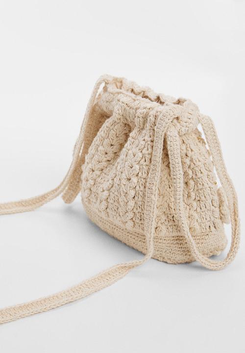 MANGO - Bag crochet - light brown