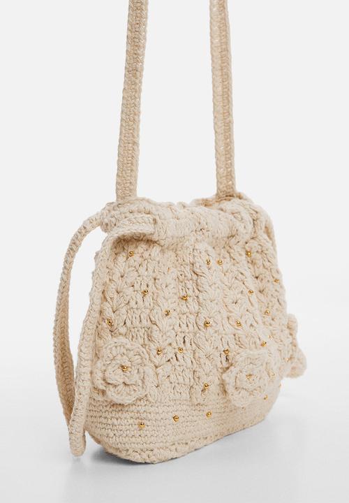 MANGO - Bag crochet - light brown