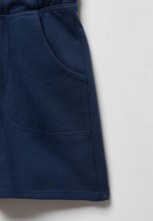 MANGO - Shorts lea - navy