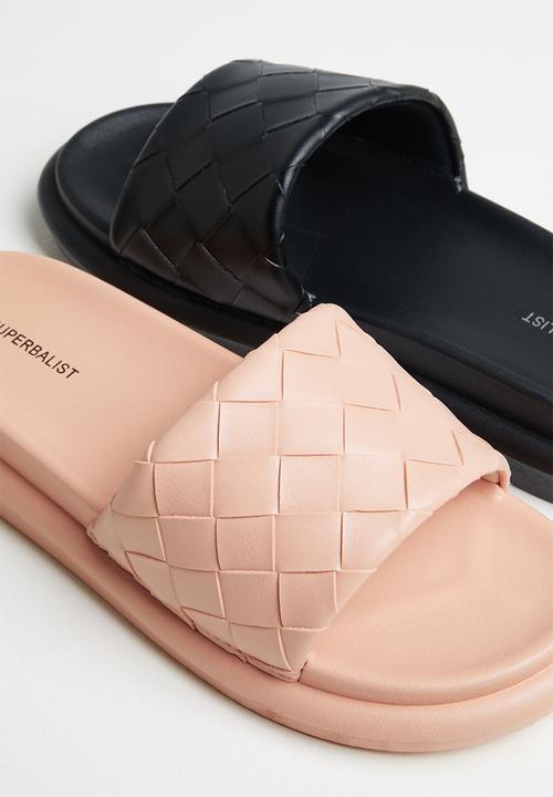 Superbalist - Embossed mule slide - black