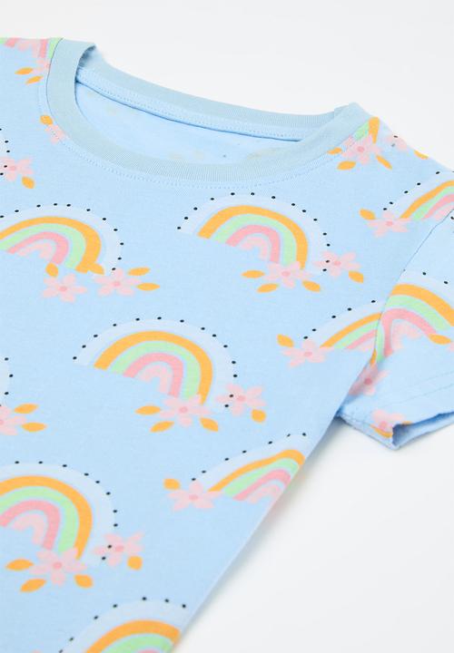 Pop Candy - Printed top and short set - blue
