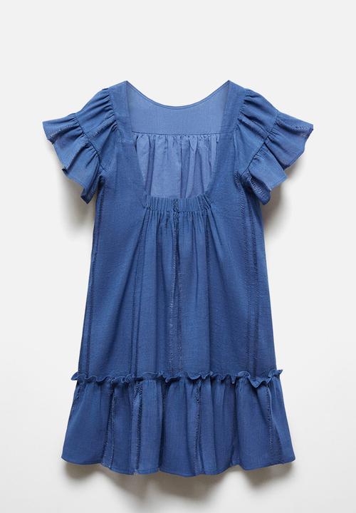 MANGO - Dress golfet - sky-blue