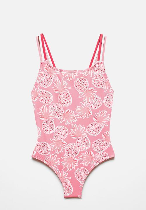 MANGO - Swimsuit ananas - bright pink