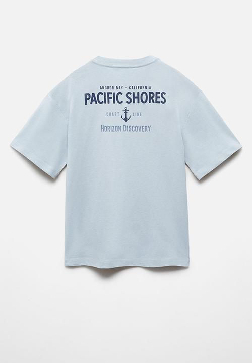 MANGO - T-shirt new - sky-blue