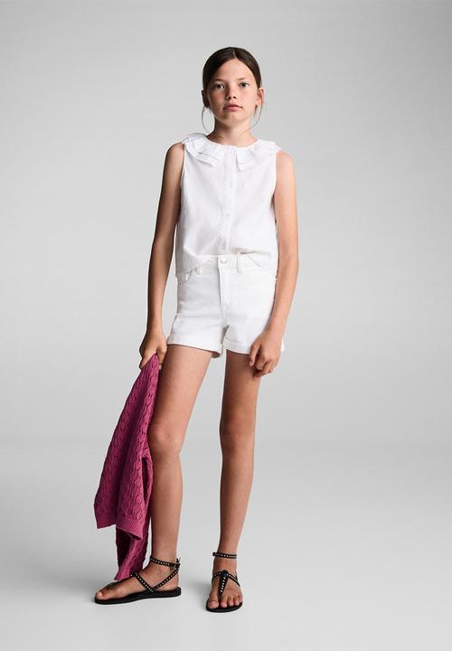 MANGO - Shorts chip - white