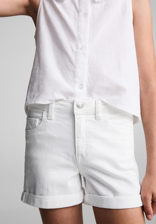 MANGO - Shorts chip - white