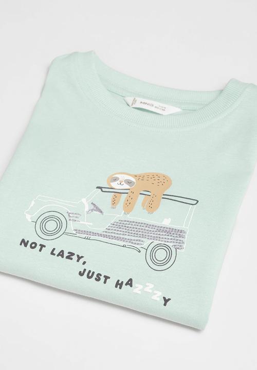 MANGO - T-shirt lazy - turquoise