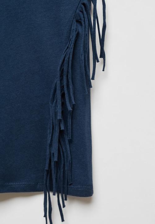 MANGO - T-shirt flequi - navy