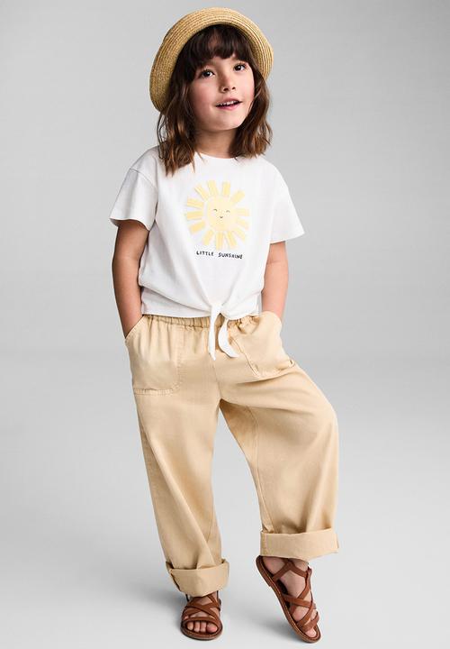 MANGO - T-shirt sol - natural