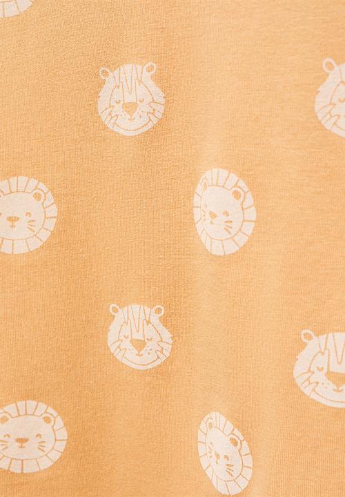 MANGO - T-shirt lion - ochre