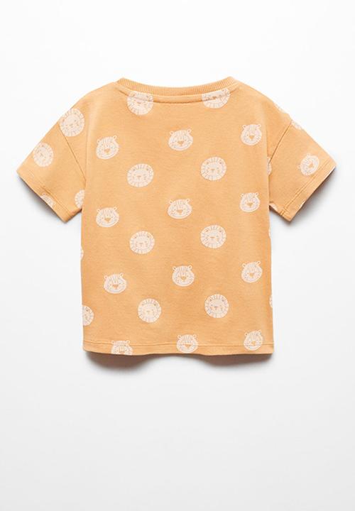 MANGO - T-shirt lion - ochre