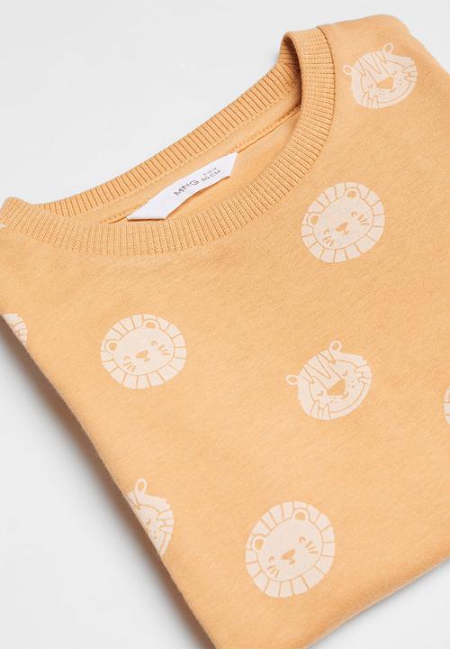 MANGO - T-shirt lion - ochre