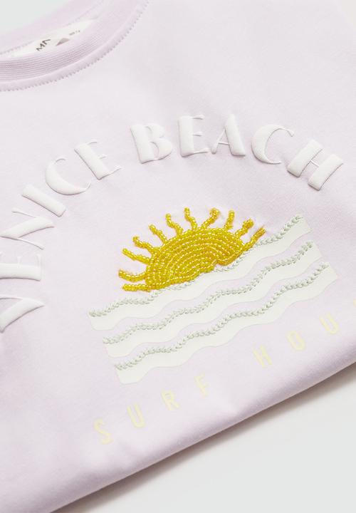 MANGO - T-shirt venice - mauve