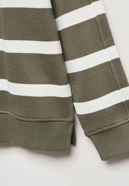 MANGO - Sweatshirt stripes2 - khaki