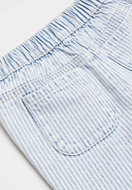 MANGO - Bermuda shorts stripes - denim