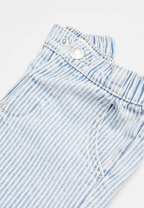 MANGO - Bermuda shorts stripes - denim