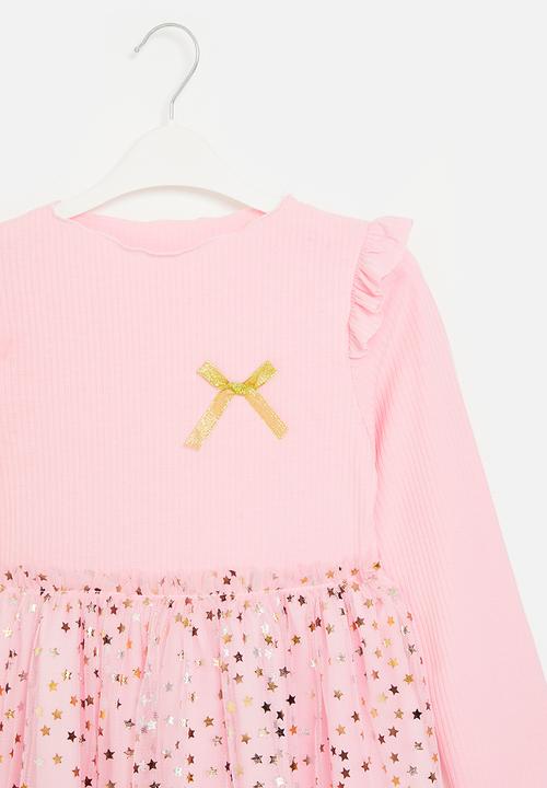 Pop Candy - Rib & mesh dress - pink