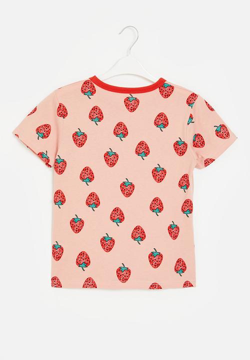 Pop Candy - Strawberry print tee - pink