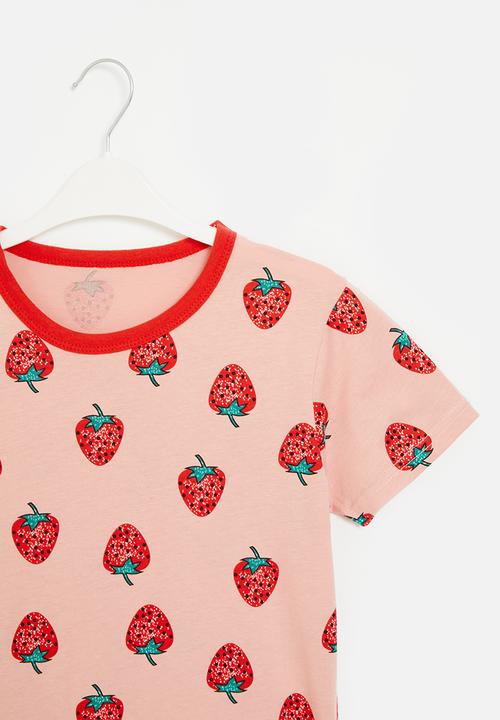 Pop Candy - Strawberry print tee - pink