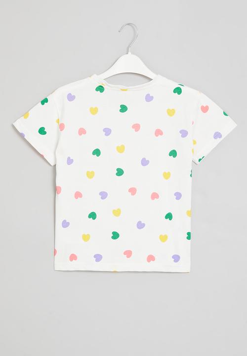 Pop Candy - Heart print tee - white
