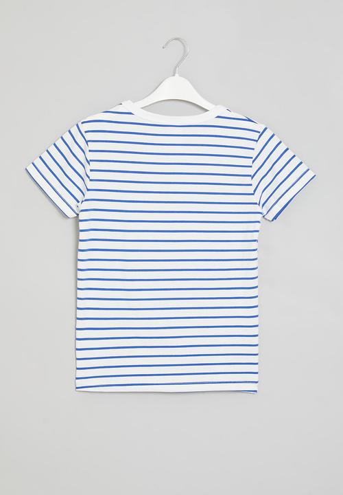 Pop Candy - Striped tee - blue & white