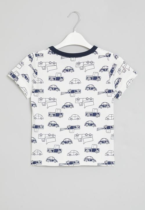 Pop Candy - Printed tee - blue & white
