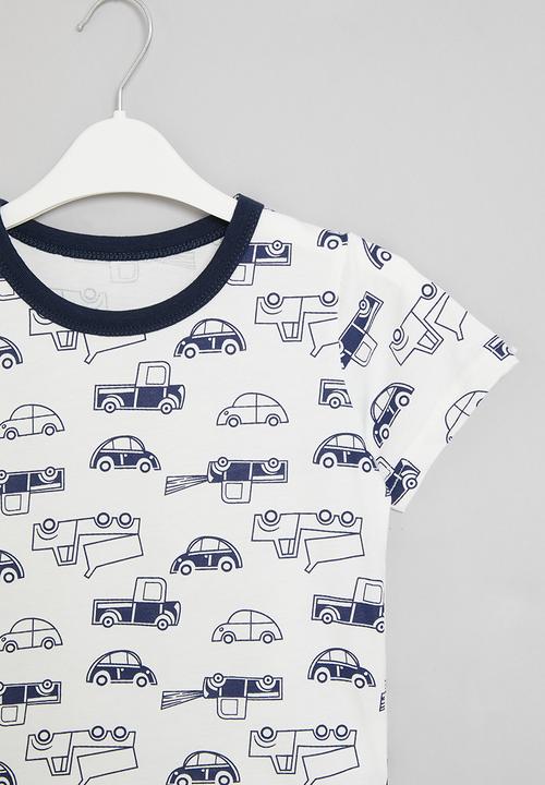Pop Candy - Printed tee - blue & white