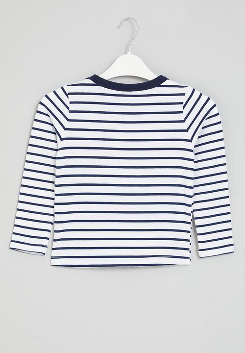 Pop Candy - Striped tee - blue & white