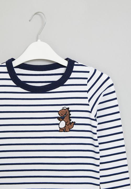 Pop Candy - Striped tee - blue & white