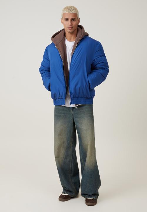 Cotton On - Recycled puffer relaxed bomber - cobalt