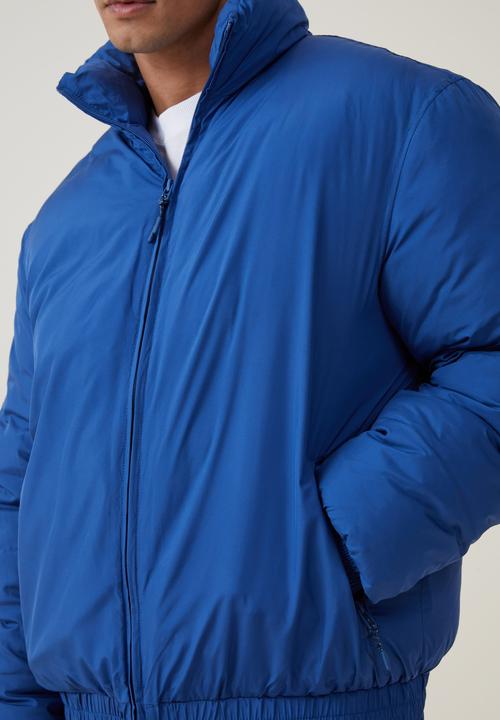 Cotton On - Recycled puffer relaxed bomber - cobalt