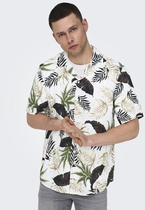 Only & Sons - Onswayne life short sleeve shirt - antique white
