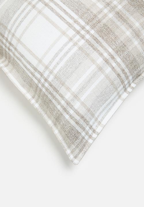 Hertex Fabrics - Tartan cushion cover - natural