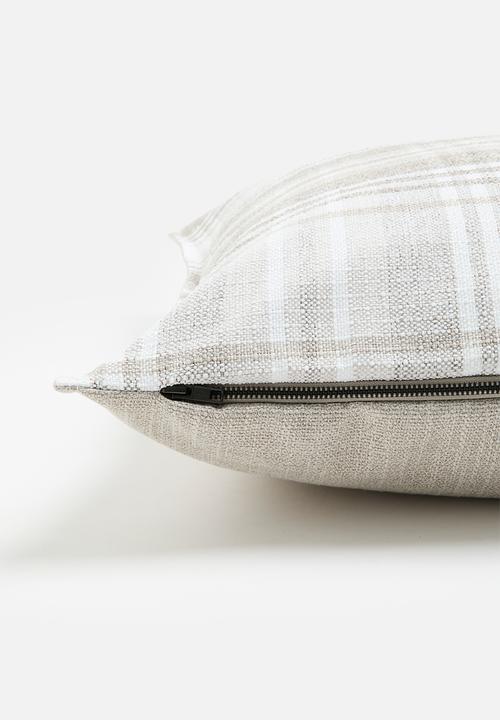 Hertex Fabrics - Tartan cushion cover - natural
