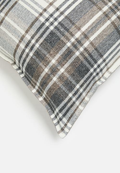 Hertex Fabrics - Tartan cushion cover - taupe