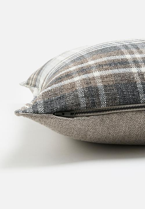 Hertex Fabrics - Tartan cushion cover - taupe