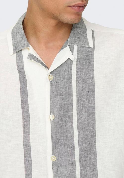 Only & Sons - Onscaiden short sleeve stripe shirt - cloud dancer