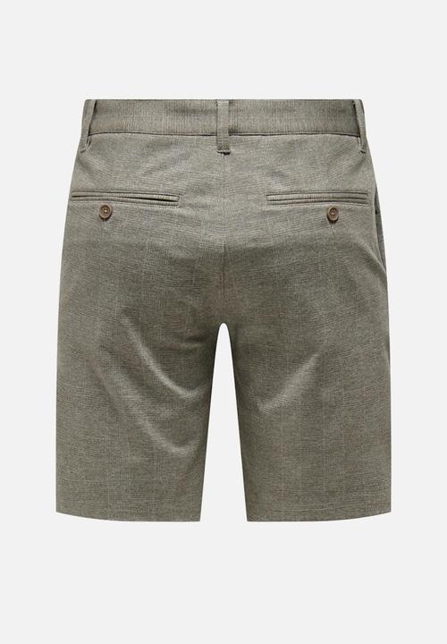 Only & Sons - Onsmark check shorts - chinchilla