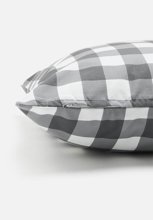 Sixth Floor - Check printed cushion cover - Black & White