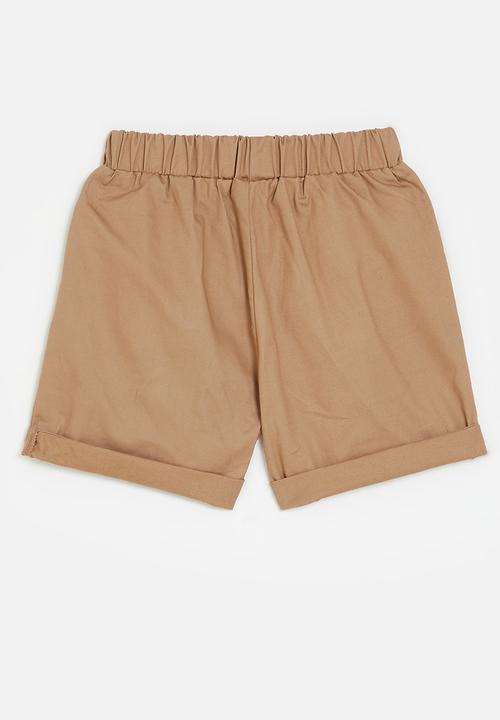Pop Candy - Turn up shorts - beige