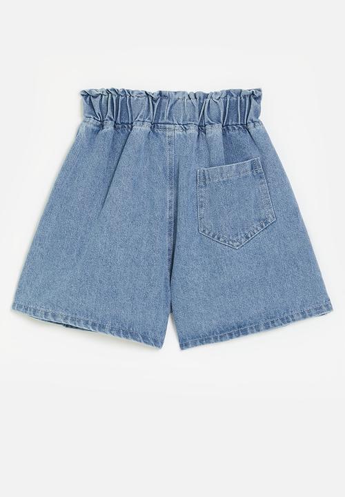 Pop Candy - Pleated denim short - blue