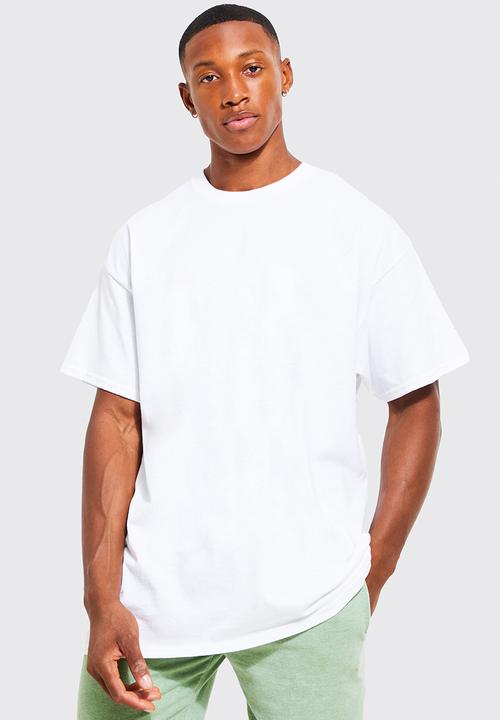 boohooMAN - Oversized colorada mountains graphic t-shirt - white