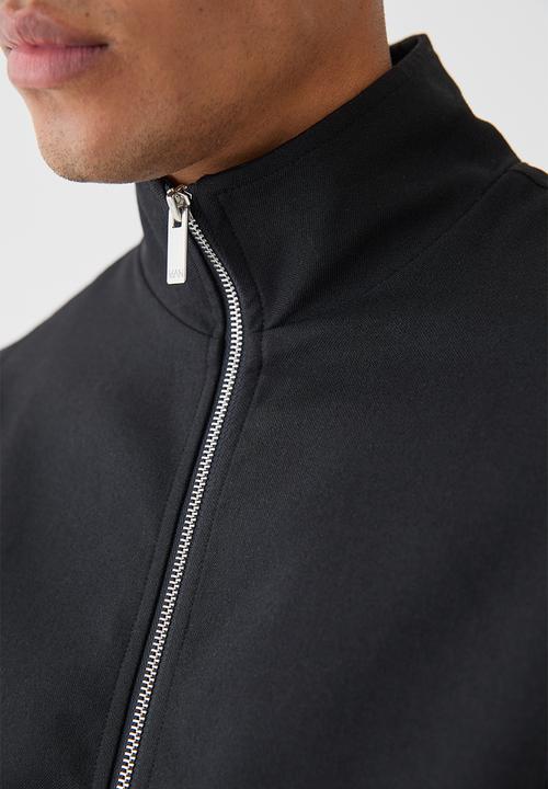 boohooMAN - Textured zip up smart jacket - black