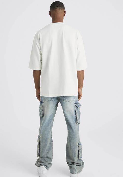 boohooMAN - Oversized official baseball shirt - ecru