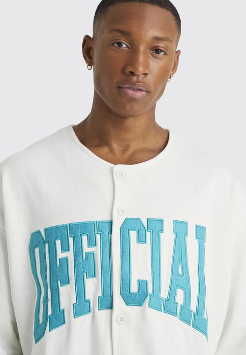 boohooMAN - Oversized official baseball shirt - ecru