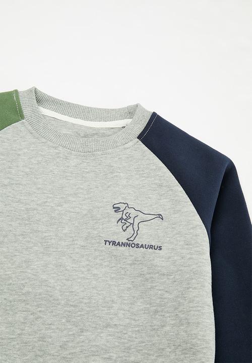 Pop Candy - Colour block raglan sweat set - grey