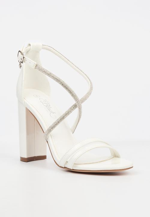 Miss Black - Border 5 block heel - white